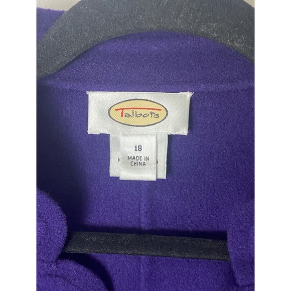 Talbots Womens Blazer Sz 18 Purple Wool Jacket Pockets Business Office Classy - Picture 4 of 5
